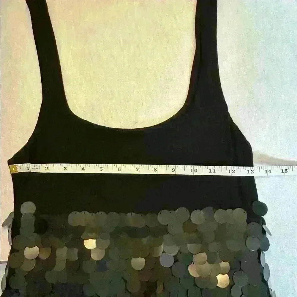 Bailey 44 Women’s Dress Sequined Party Cocktail Solid Black Stretch Medium - Picture 10 of 14